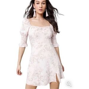Francesca's Collections Pink Floral Mini Dress
